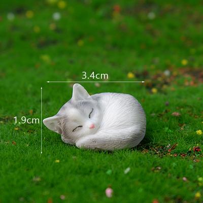 1 vnt. „Pasidaryk pats“ mikropeizažo namų dekoras, dervos katės ornamentas, kačiuko figūrėlė, gyvūno miniatiūra, fėjų sodo lėlių namelio dekoracija