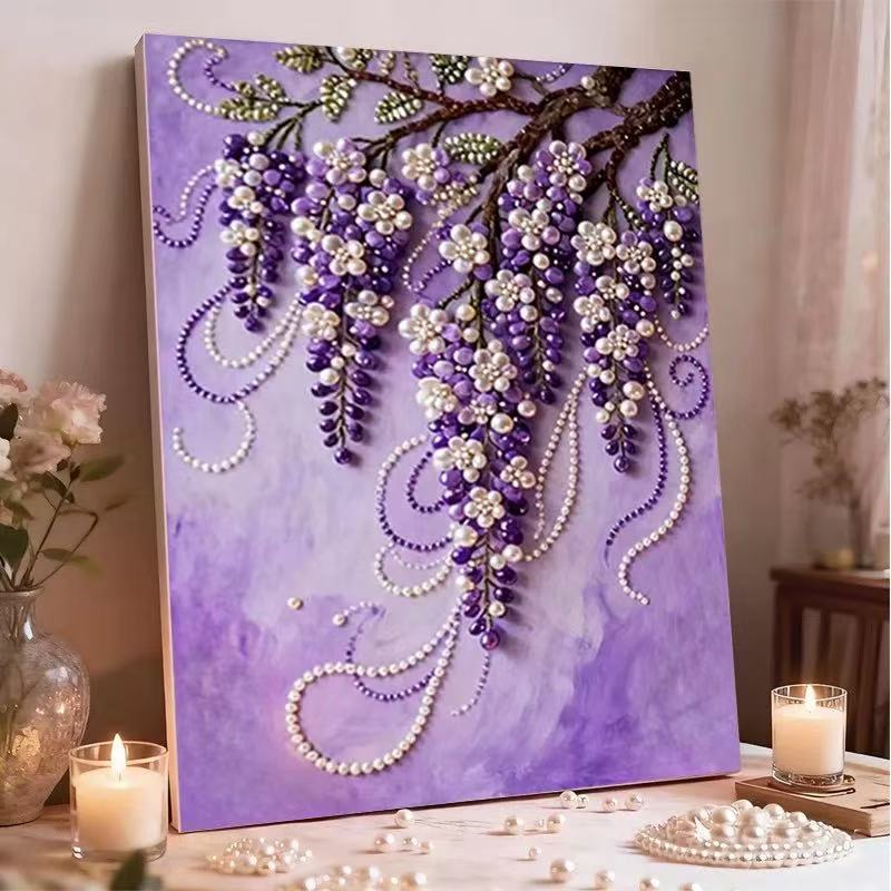 Decorative Painting Material Package, Handmade Diy National Style Ornament, Year Of The Horse Pearl Painting With Photo Frame, Living Room Entrance