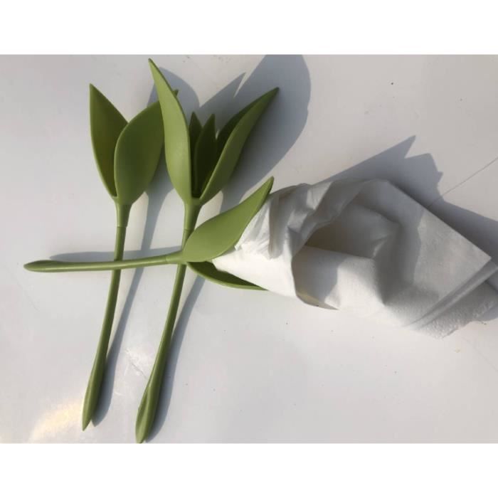 Hand Towel Holder In the Shape of a Flower Green Leaf Napkin Holder for Hotel, Restaurant Dining Table Decoration(8pcs)