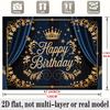 Birthday Party Banner, Elaborate Polyester Backdrop Wall Decor for Celebration