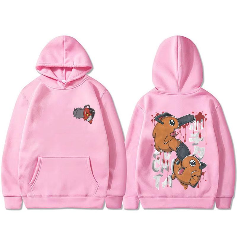 Anime Chainsaw Man Hoodie Cartoon Funny Denji Pochita Print Hooded Tracksuit Men Women Fashion Casual Oversized Pullover Hoodies