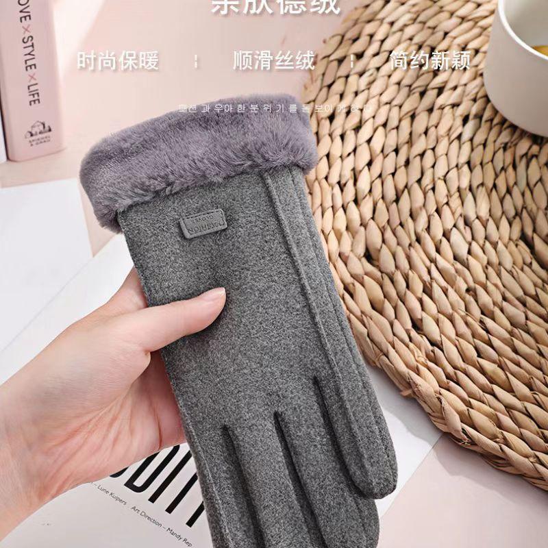 Перчатки милые зимой, наслоенные и утолщенные для сохранения тепла, осенне-зимние велосипедные, сенсорные, холодостойкие, велосипедные, ветрозащитные, зимние One Size