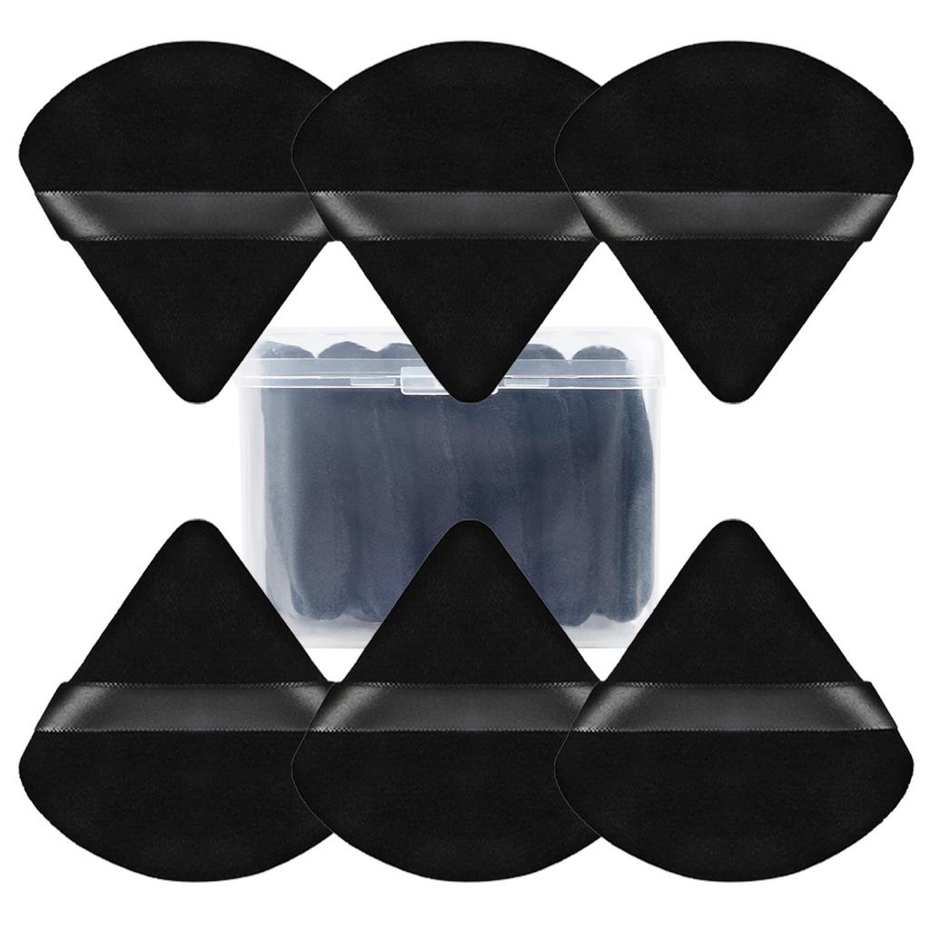 6 Pcs Triangle Powder Puff For Loose Powder Liquid Cosmetic Soft Plush Powder Puff Makeup Foundation Puff Makeup Tool