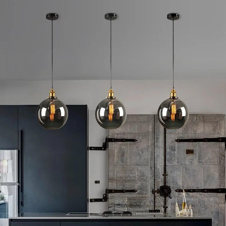 Nordic Internet Celebrity Single-head Colored Glass Ball Small Chandelier Retro Creative Personality Bar Restaurant Chandelier