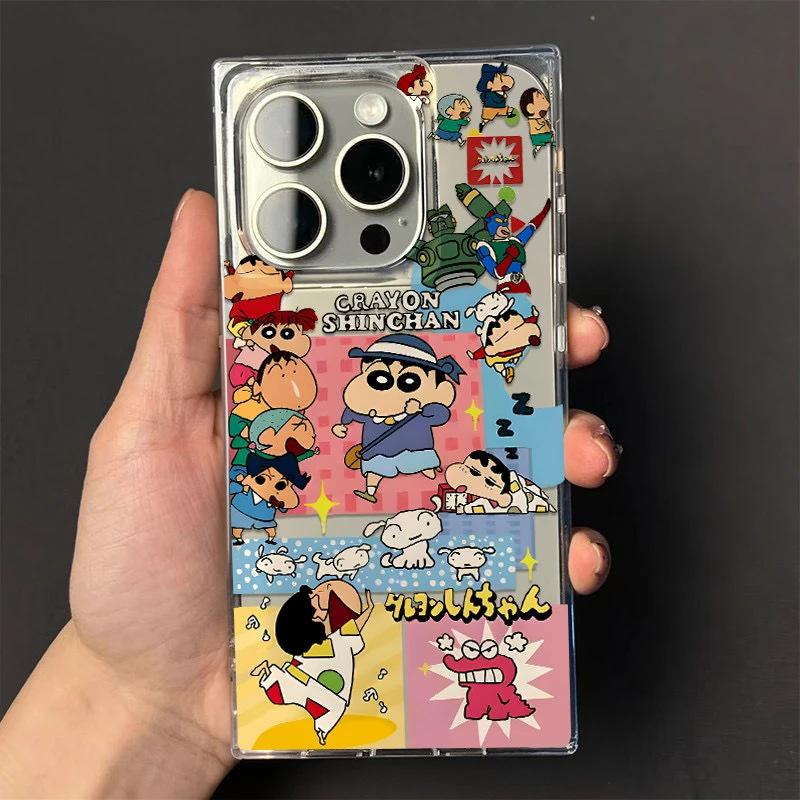 

Funny Crayon Shin chan for 16 Plus Ice Cube Phone Case for iPhone 15/14 Pro Max Cute 13/12/11 Soft Cover iphone 11 ProMax