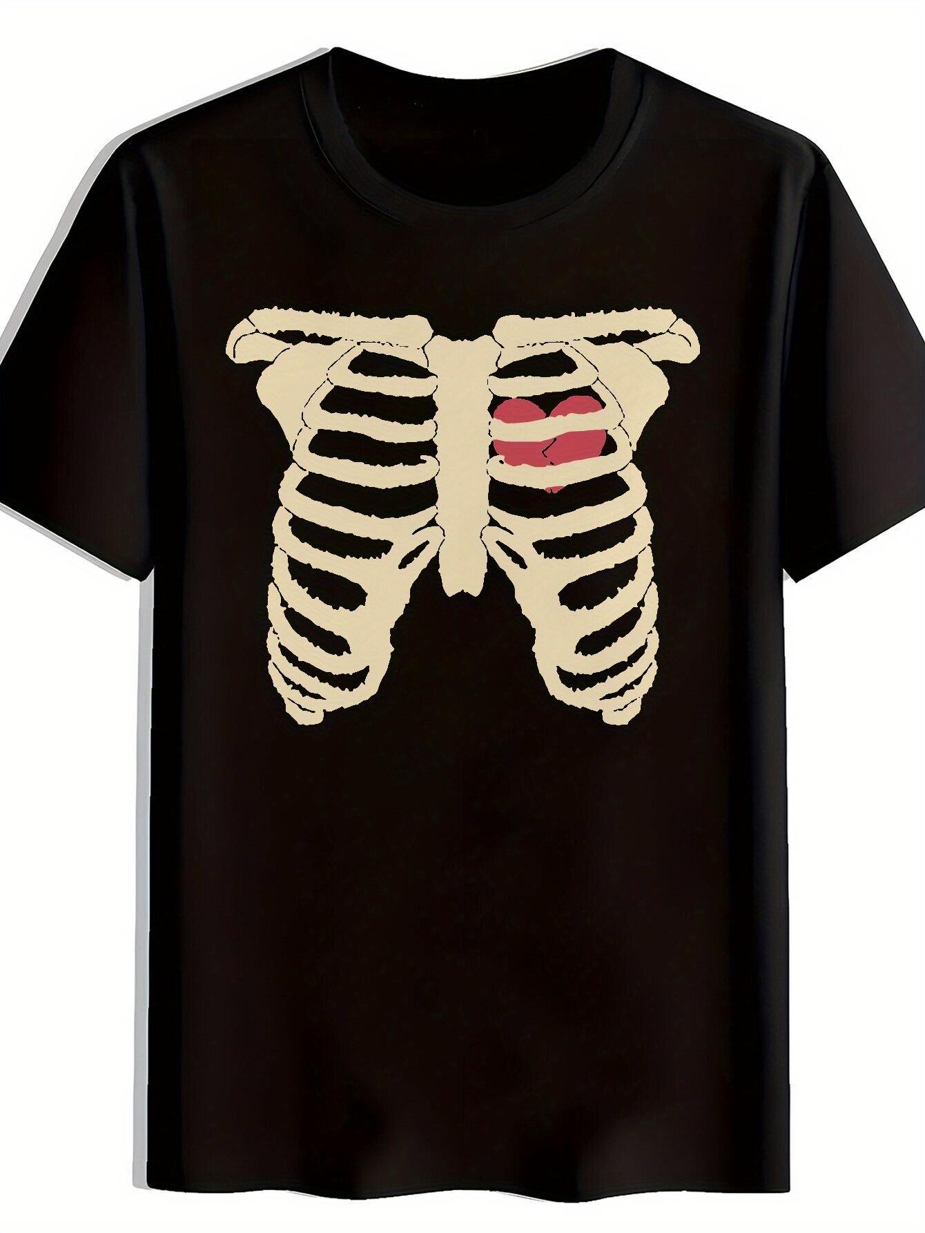 

A Black Short-Sleeve T-shirt with a Print Design XXXL