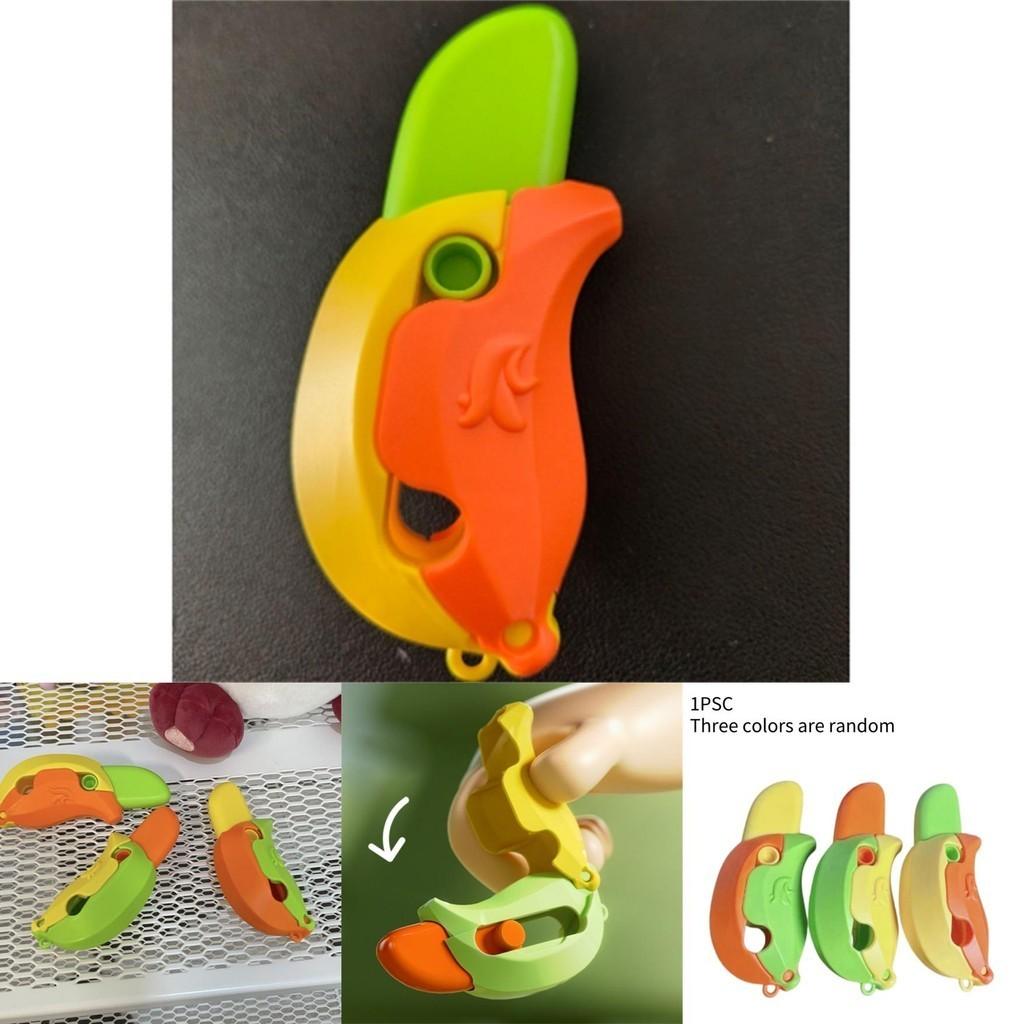 New Gravity 3d Banana Carrot Knife Round Blade Banana Radish Knife Decompression Toy