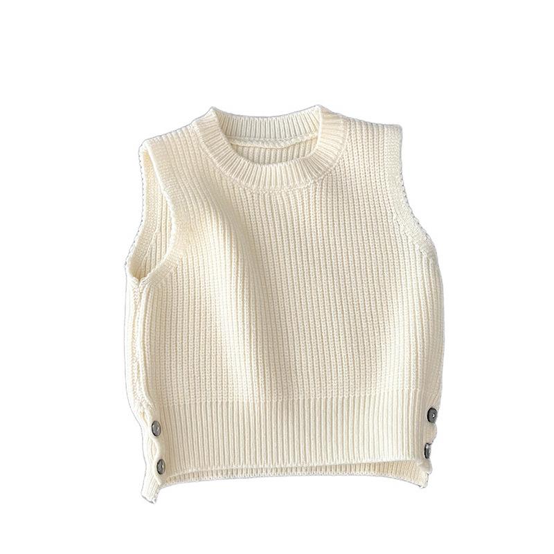 Baby Clothes, Spring And Autumn Children'S Knitted Sweater, Vest, Male And Female Babies, Foreign Versatile Vest, Top Set