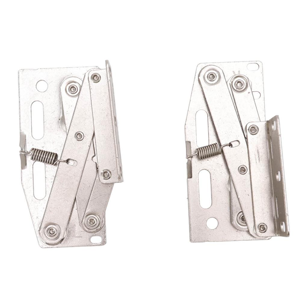 2 Seturi Balamale Ușă Dulap 45 Grade Jos Ușă Rabatabilă Foarfecă Balamale cu Arc Hardware Mobilier