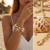 Bohemian Starfish Conch Shell Charm Bracelet for Women Gold Color Chain Pearl Tassel Bracelet Summer Beach Jewelry Vacation Gift