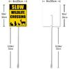 Slow Wildlife Crossing Sign With Stake Slow Down Sign For Neighborhoods Yard Farm Aluminium Caution 8x12inch Farm Decorations Yard Lawn Walkway