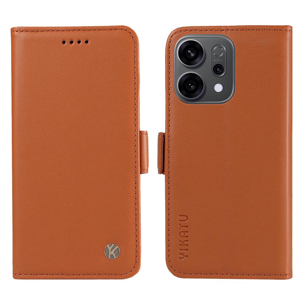 For Oppo Reno14 5G (China)/Oppo Reno14 F 5G/Oppo Reno14 5G (Global) Wallet Phone Case YIKATU YK-003 Leather Stand Cover
