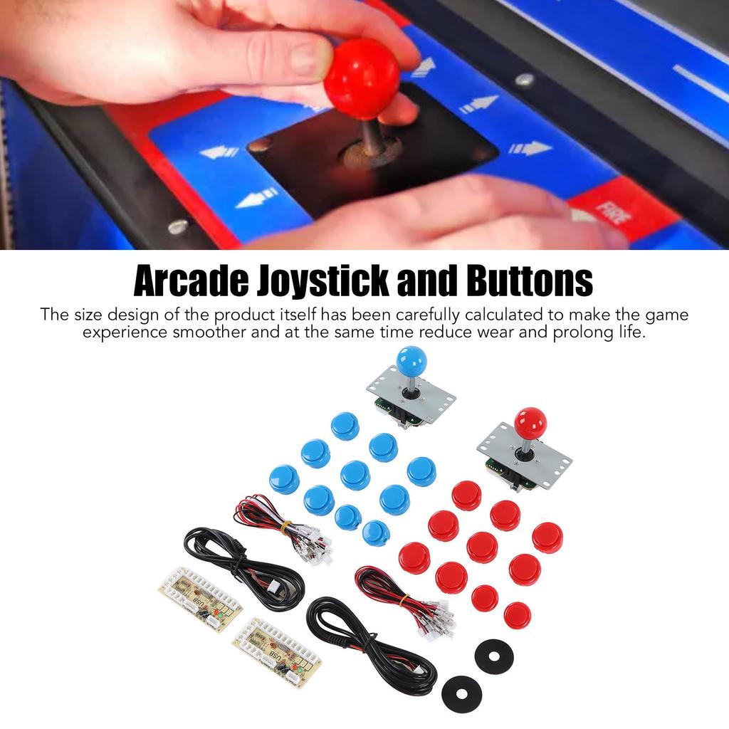 2 Player Game Kit USB Board Game Encoder Joystick Buttons Set for Friends Gathering