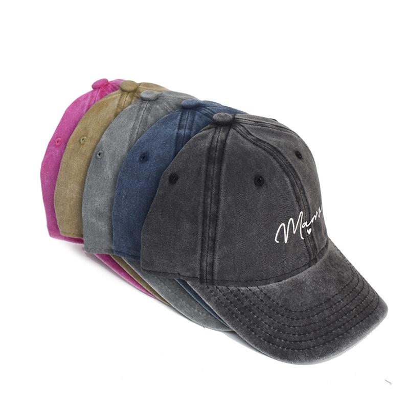 Spring Summer MAMA Embroidery Washed Cotton Baseball Caps Fashion Women Men Sport Visors Snapback Cap Breathable Outdoor Sun Hat