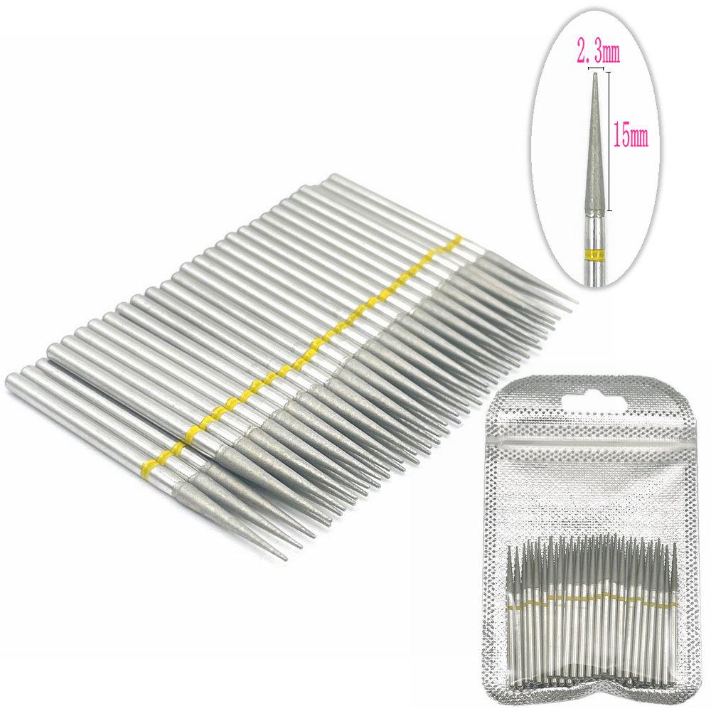 50pcs/pack Diamond Milling Cutter Grinding Drill Bits Diamond Polisher HP 2.35mm Diamond Polisher Nail Drill Bits Drill