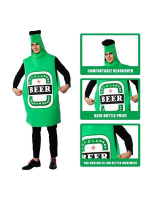 Cross-Border Halloween Beer Cosplay Adult Costume - Funny Green Stage Outfit