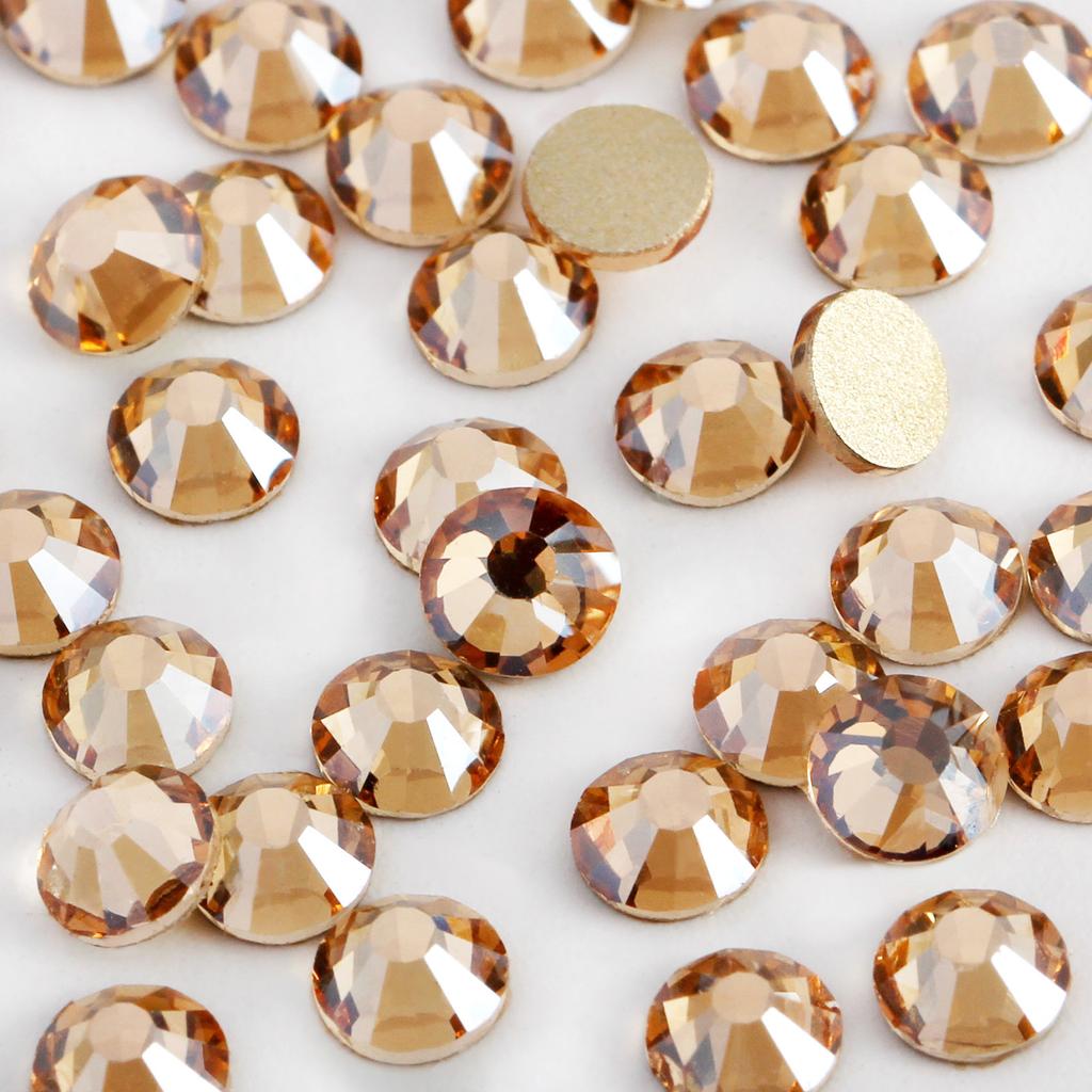 Flatback Loose Rhinestones Glass Glue on Eco-Friendly 12 Facets Bulk 1440pcs for Nail Art