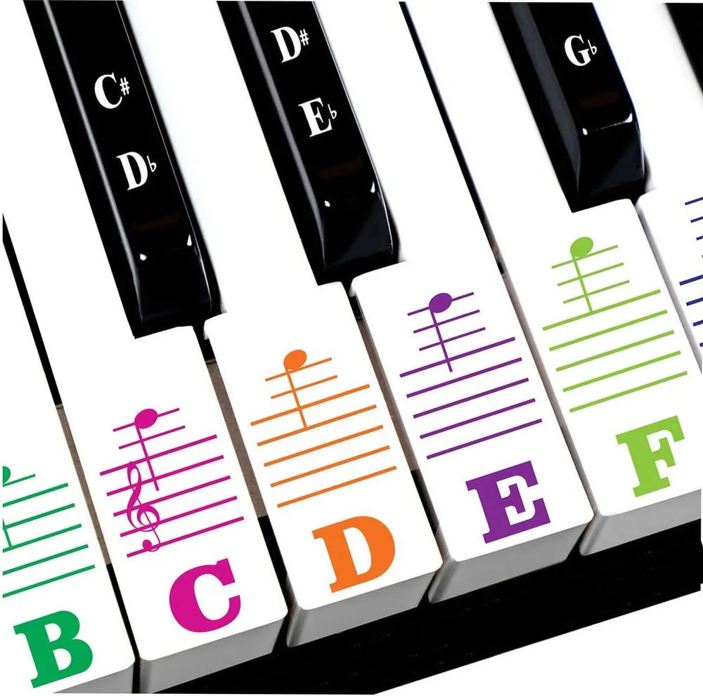YPTSYSYS Piano Sticker for Beginners, Removable stickers with notes on the piano keyboard for learning, Full-size, 88 keys, made of silicone