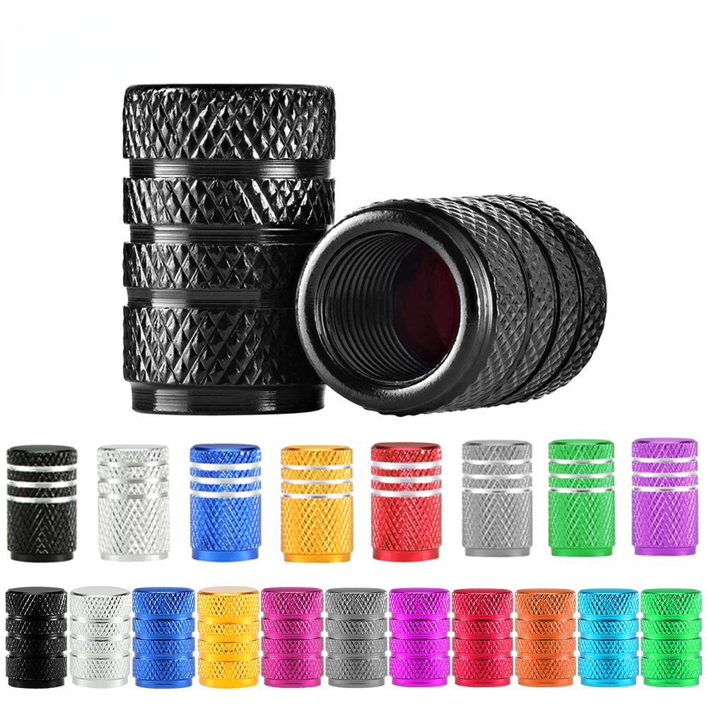 4Pcs/Set Tire Stem Valve Caps Aluminium Car Dustproof Caps Tire Wheel Stem Air Valve Caps  Tapones Para Llantas Accesorios Para