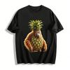 Funny Pineapple Orangutan Graphic Casual T-Shirt Pure Cotton T-shirt