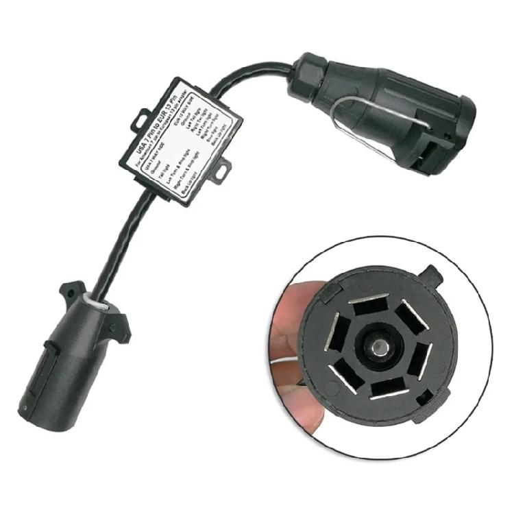 7 Pin to 13 Pin Converter Adapter for Stable Trailer Lighting System Enhanced Driving Safety Secure Brake Light Function