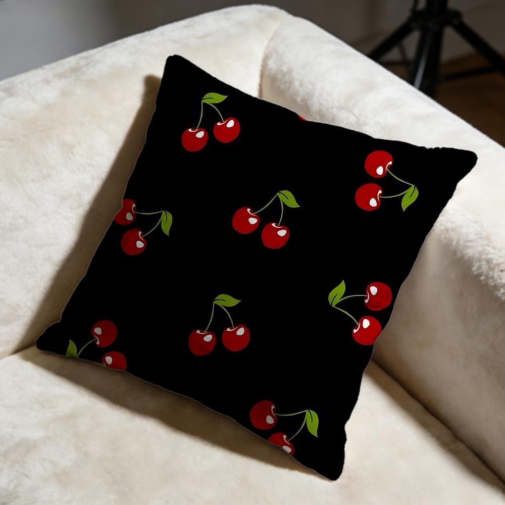 Cherry Cushion Cover Soft Decorative Pillow Case Suitable for Bedroom Sofa Car Travel Use