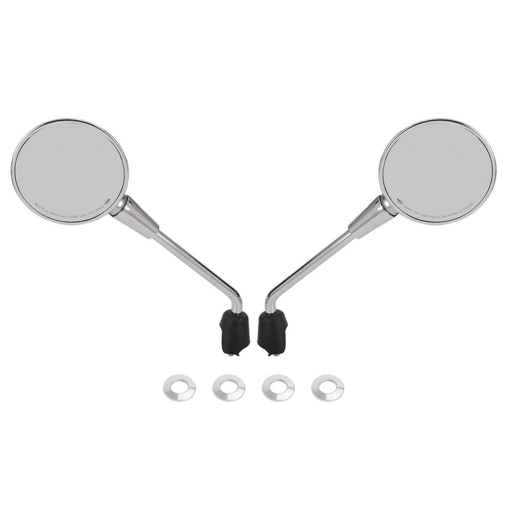 Bakspeil venstre og høyre M8 lang versjon for Vespa Piaggio Primavera 50 125 150 krom svart