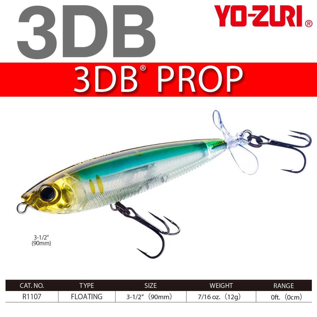 Bass Lure 3DB Prop Floating 90mm Matte Ghost Smelt YO-ZURI Color