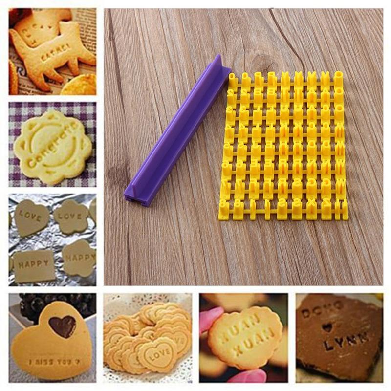 Alphabet Number Cookie Stamp Set, DIY Letter Press Embossing Mold for Biscuit Cake Fondant, Custom Message Baking Decorating Tool