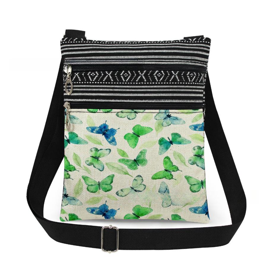 1PC Butterfly Print Tote Bags Women Shoulder Handbags Postman Package 6957 CLE