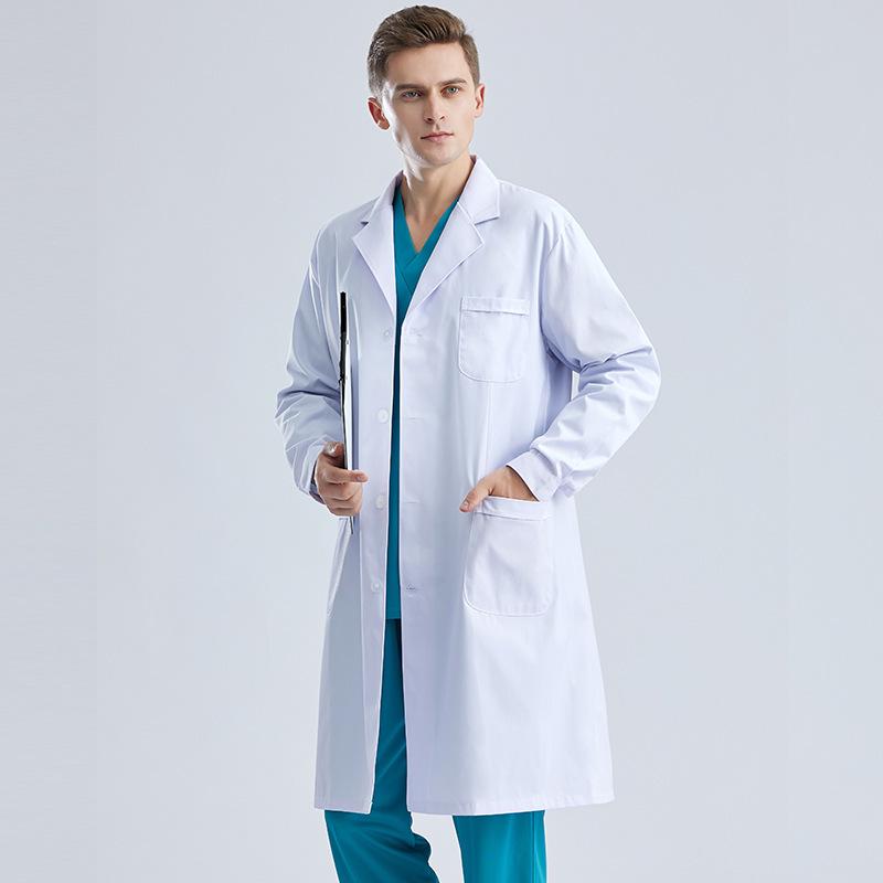 Doctor's Thick White Lab Coat for Hospital and Pharmacy - Spring/Autumn Wear