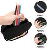 Pen Case Spacious Storage Zipper Closure Wear Resistant Polyester with Double Compartments for School Office Travel for Boys Girls