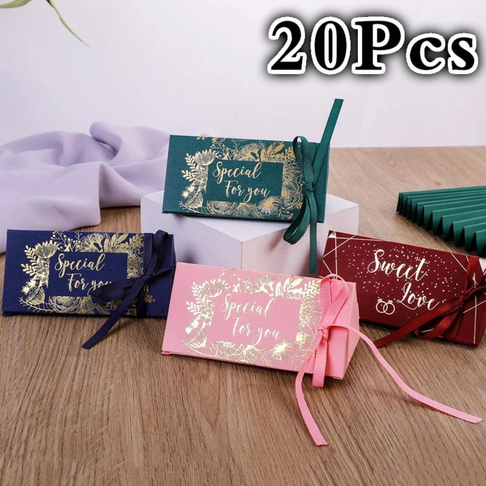 20 Pezzi Nuove Scatole Regalo Sacchetti Scatola di Caramelle Cartoncino Forma Triangolare Bomboniere Scatole Regalo per Decorazioni Matrimonio Articoli per Feste