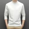 Spring Autumn Men Top Neck Protecting Half-high Collar Double-sided German Velvet Slim Fit Stretchy Long Sleeves Pullover Basic Sweatshirt