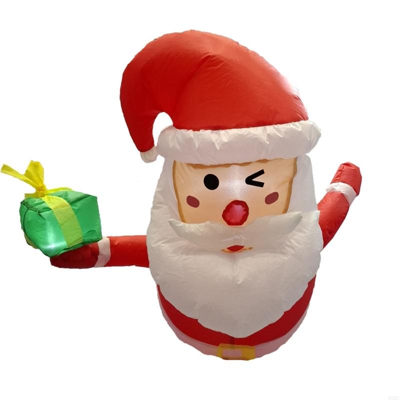 Light Up Inflatable Window Santa Ornament For Outdoor Garden Christmas Party Decoration