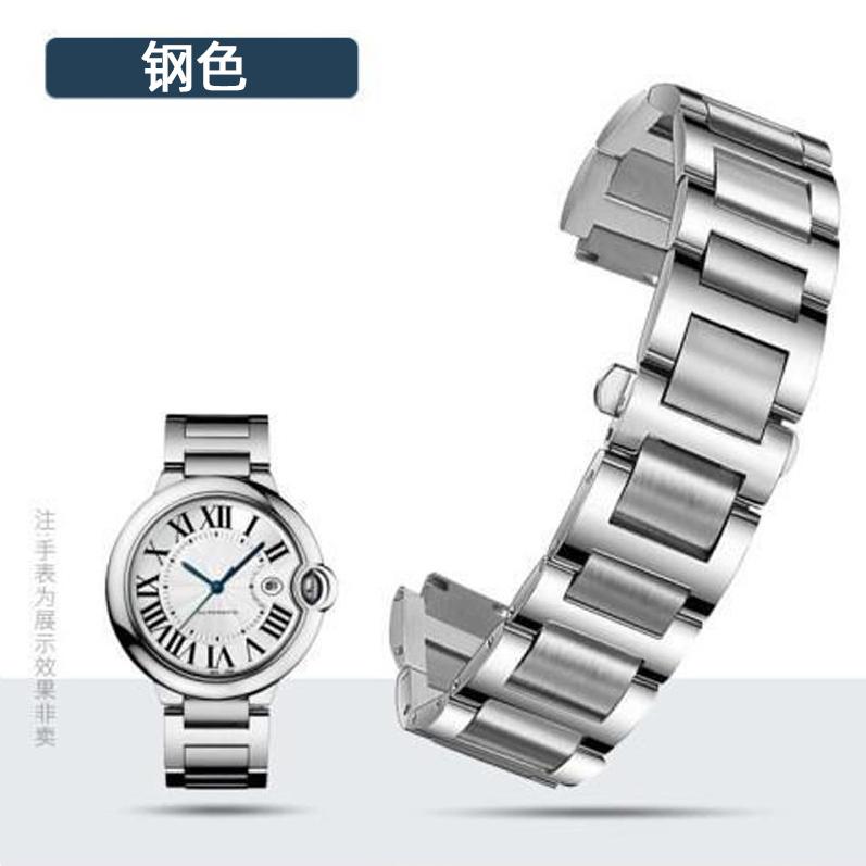 

For Cartier Blue Balloon 14.8mm 16.8mm 18.11mm 20.12mm 22.14mm stainless steel watchband men women Convex Bracelet Accessories 22.14mm срібний
