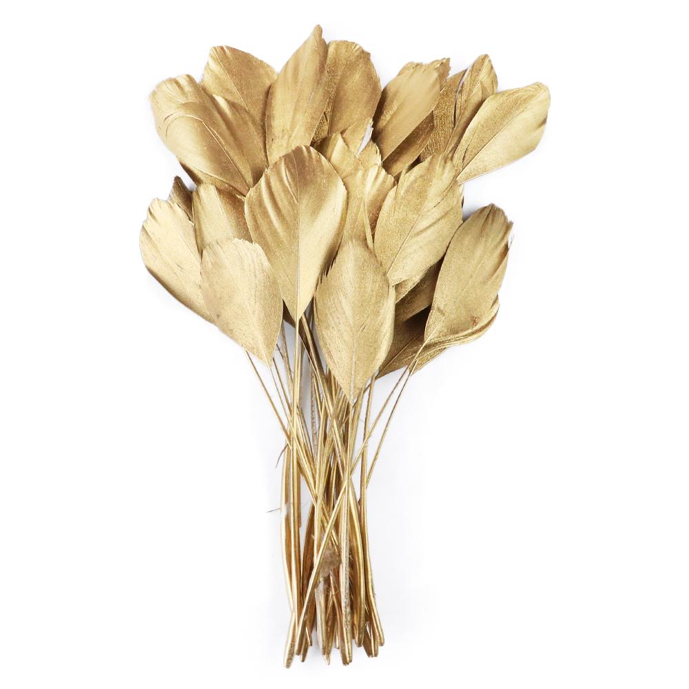 10-500 Gold Goose Rooster Feathers For Crafts Wedding Party Home Decoration Jewelry Making Plumes Diy Supplies