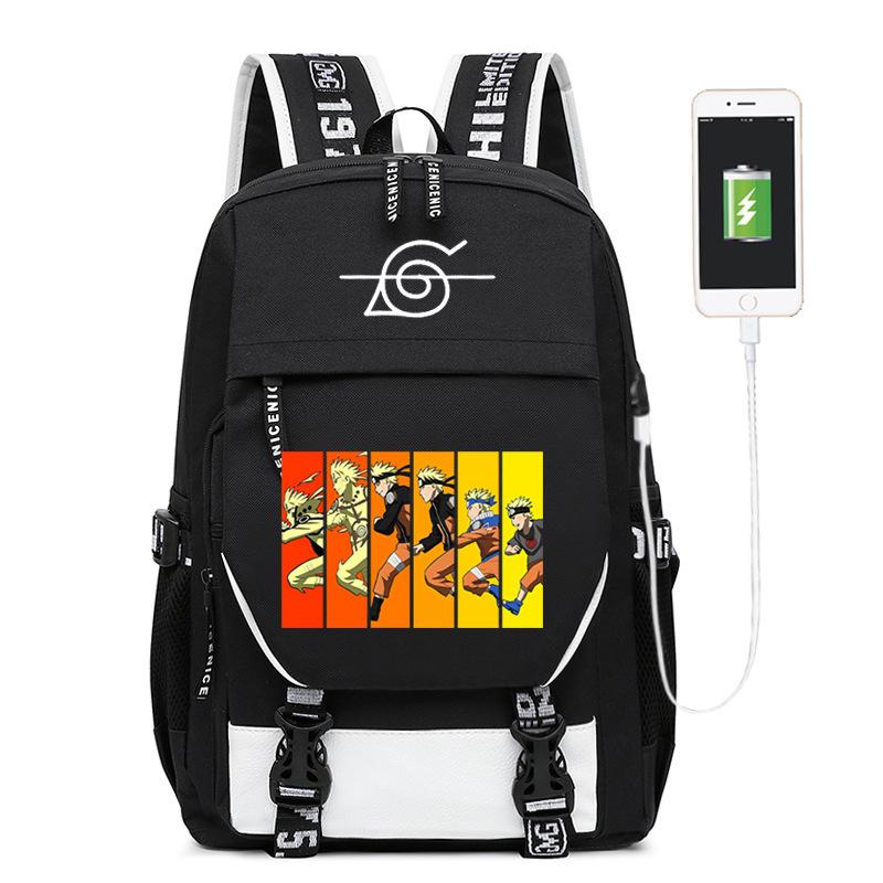 Backpack, Hokage animation print student casual schoolbag with combination lock computer bag