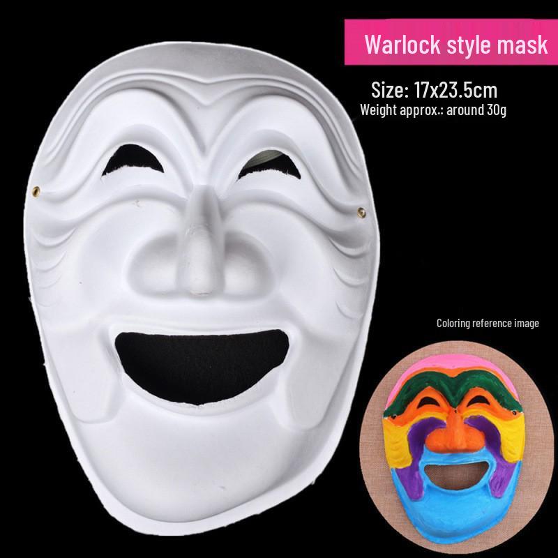 Hand-Painted Ball Face Mask: DIY Paper Pulp Animal Mask for Men & Women, Peking Opera Style