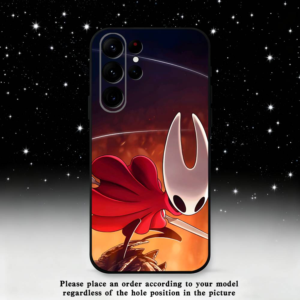 

H-Hollow K-Knight Phone Case For Samsung S 25,24,23,22,30,21,10,9,Ultra,Plus,Lite,FE,4,5 G Black Soft Case Samsung S23plus5G