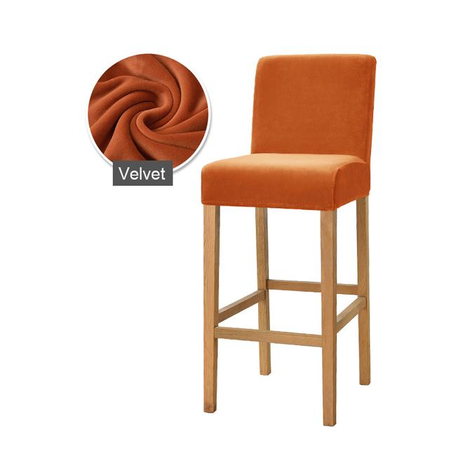 1 /2 /4 /6 Pieces Velvet Material Bar Chair Cover Large Elastic High Stool Chair Protector Seat Case Used For Dining Room