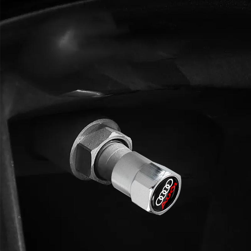 4Pcs Car Wheel Tires Bolt-in Valve Caps Badge Car Accessories For Audi S5 S6 S7 S4 S8 TT TTS A4 B8 A3 B6 A6 C7 C6 B7 Q5 Q7 C5 A5 B5 A7 A1 B9 Q3 A8L Q8