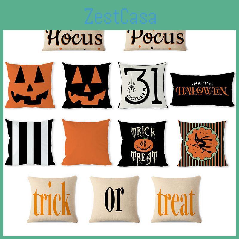 Pumpkin Design Throw Pillow Case For Halloween Sofa Decor 45x45cm**