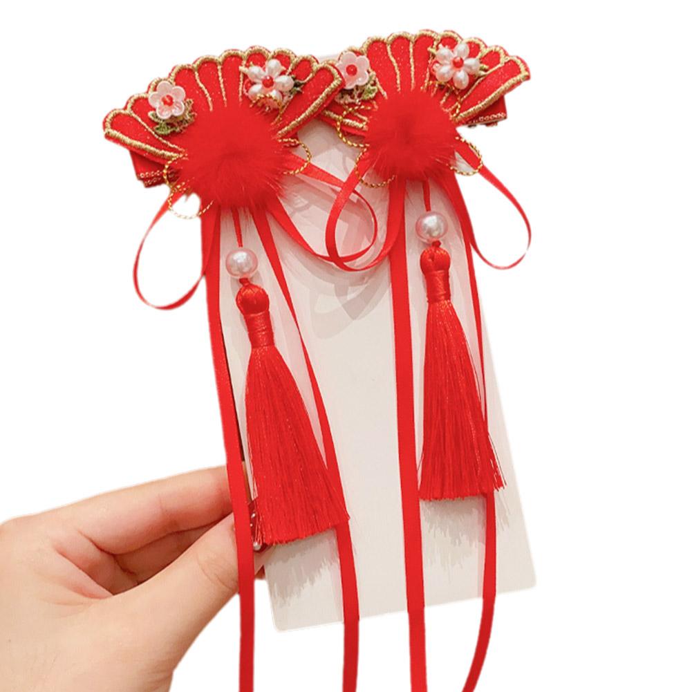 Chinese Style Children's Hair Band Red Bow Hair Clips Hair Pins Year Accessories Hair New Kids G8S8