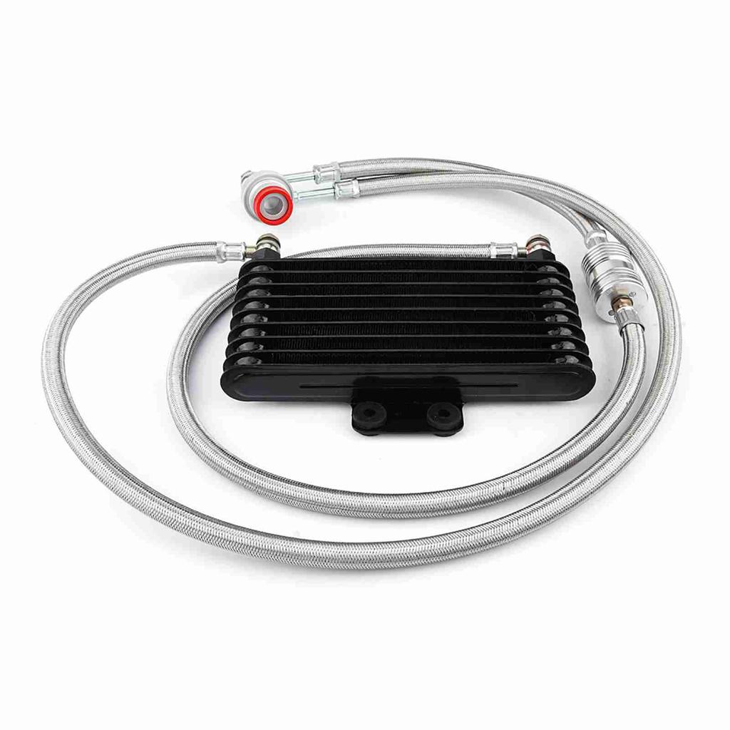 125ml Chłodnica Oleju Układ Chłodzenia Oleju Silnikowego Radiator Zestaw do Silnika GY6 100CC‑150CC Czarny