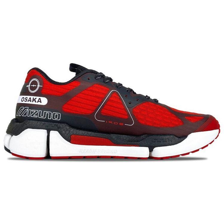 Mizuno Pi Knit Fabric Comfortable Fashion Shock Absorption Non-Slip Wear-Resistant Low-Top Dad Shoes Men Sneaker Black Red D1GH210202