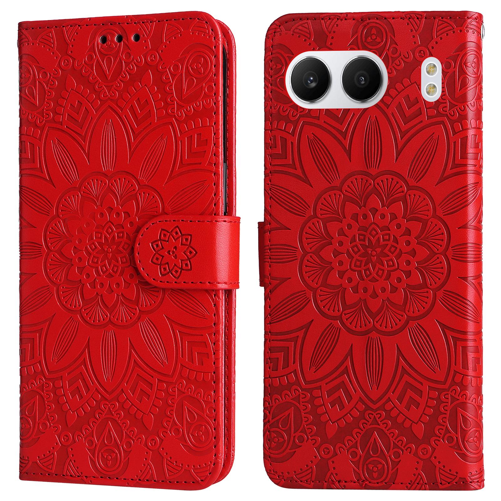 For OnePlus Nord 4 Case Sunflower Imprint Leather Wallet Phone Cover E