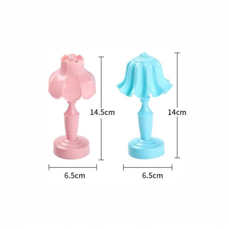 1Pcs Mini Dollhouse Retro Flower Lamp Creative Lily Of The Valley Lotus LED Night Light for DIY Fairy Garden Ornaments