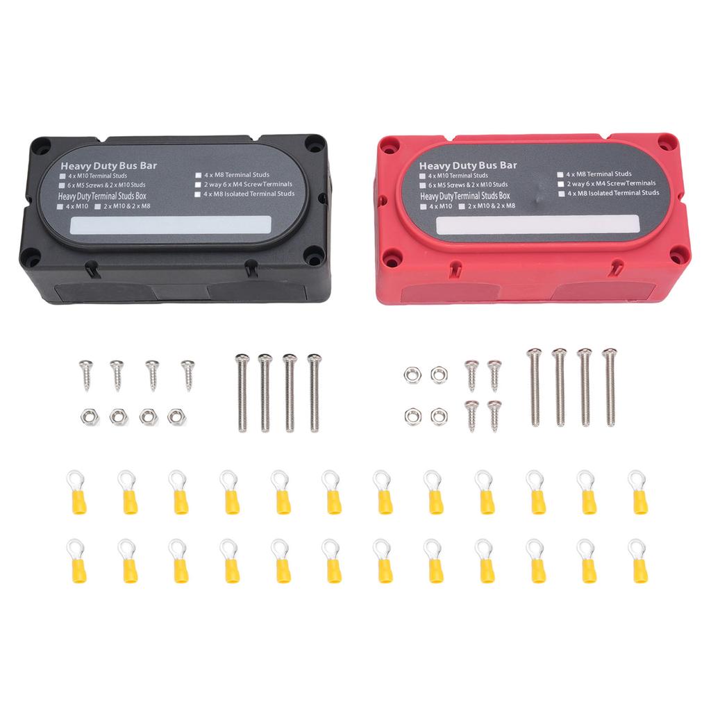 12 Way M8 Terminal Block 150A Multifunctional Power Distribution Busbar for Automobiles Vehicles RVs Marine