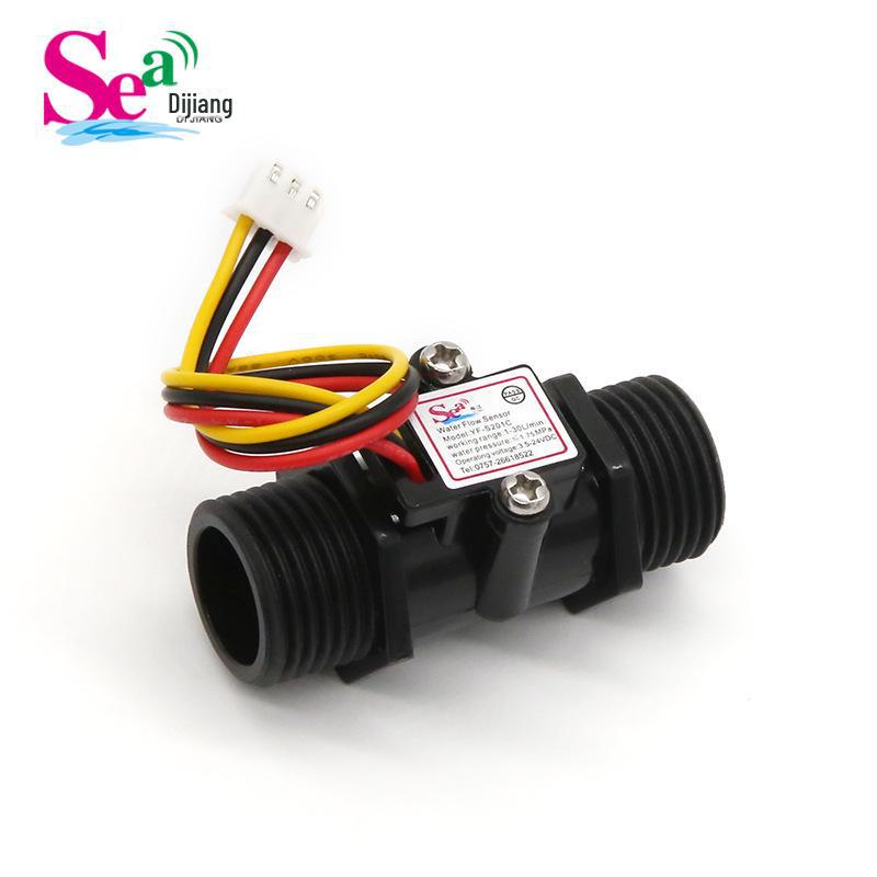 

Датчик витрати води S201C: 4-точковий витратомір турбіни Холла, прозорий дизайн S201C чорний